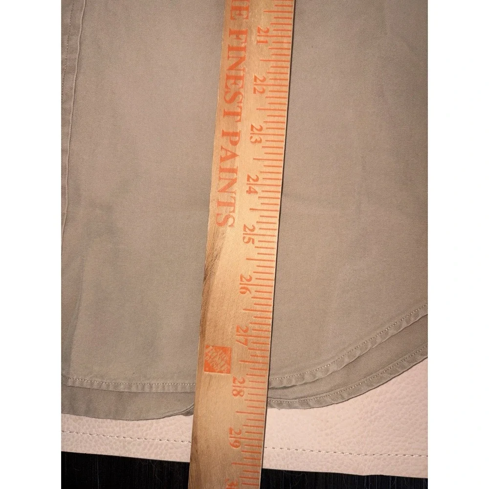 Polo Ralph Lauren Silk Blend Button Down Solid Khaki Tan Mens Medium Classic Fit
